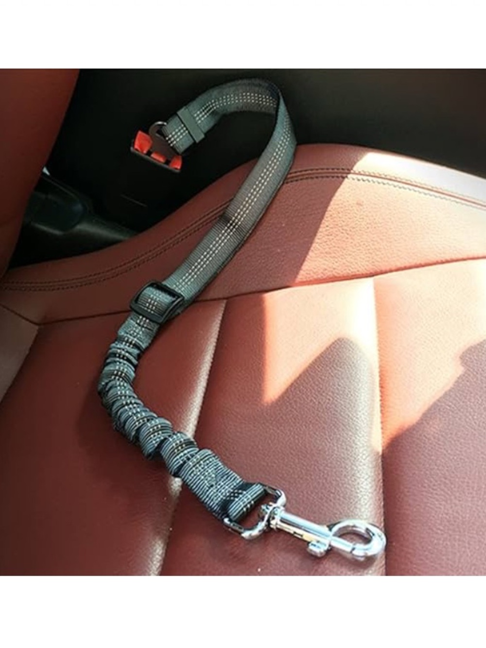 2 Pcs Pelsbarn Dog Car Seatbelt Leash Bungee Reflective Black Adjustable